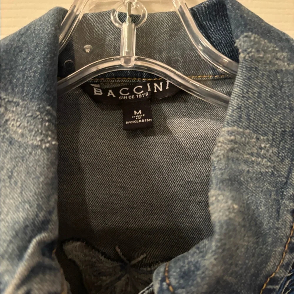 Baccini gorgeous embroidered denim jacket size M - Picture 3 of 9